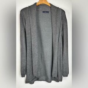 Zara Cardigan Sweater Knit Large Womens Tie Front Gray Casual Office Cozy